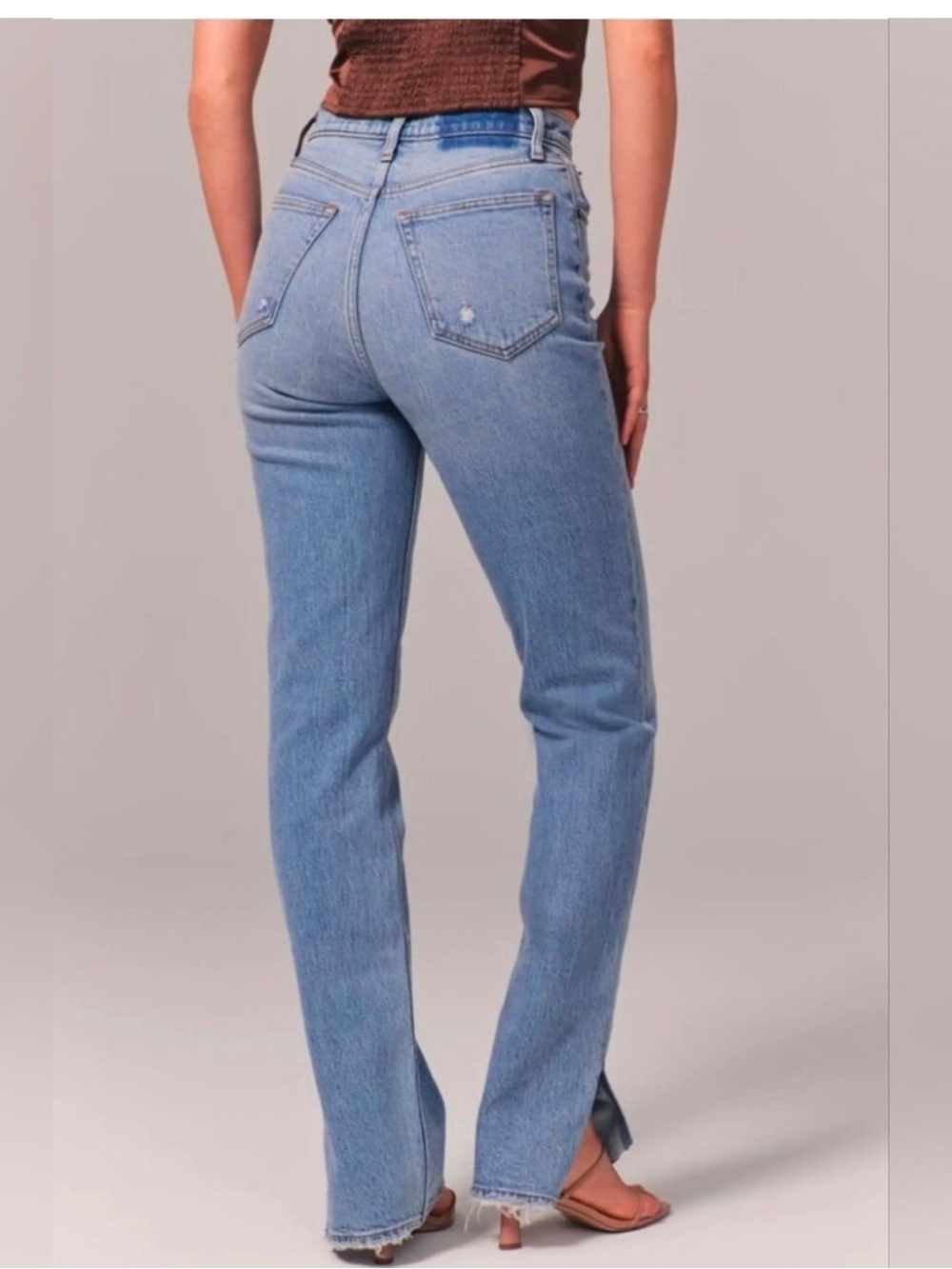 💙 Abercrombie & Fitch The '90s Straight Ultra High Rise Curve Love 24 00 Split
